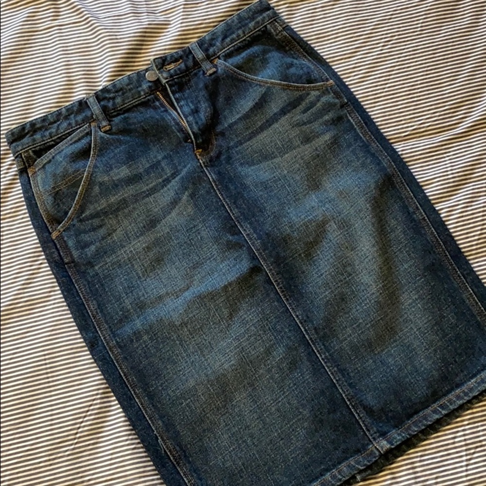 Denim pencil skirt